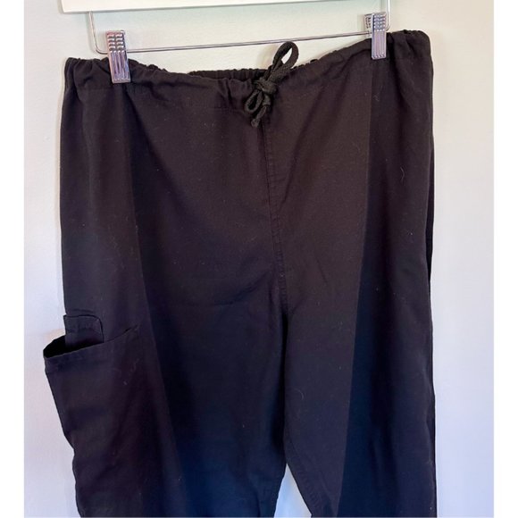 Men's Cherokee Black Scrub or Work Pants with Drawstring Waist - Picture 8 of 9